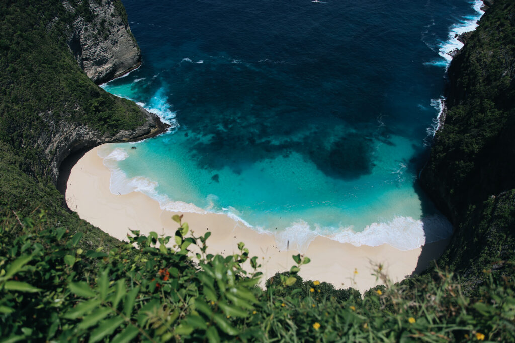 High angle shot of nusa penida island in indonesia