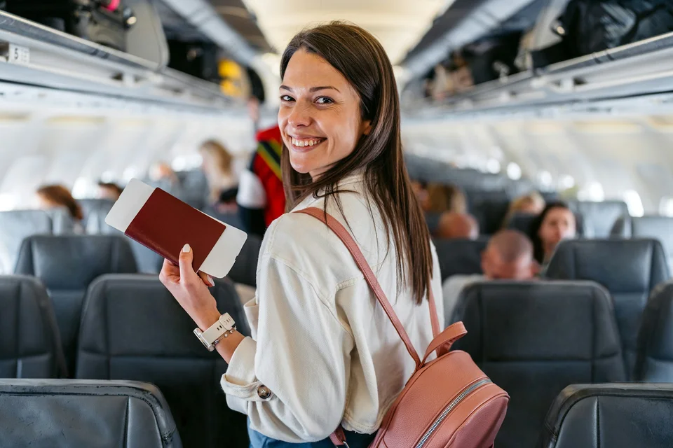 Woman on Airplane